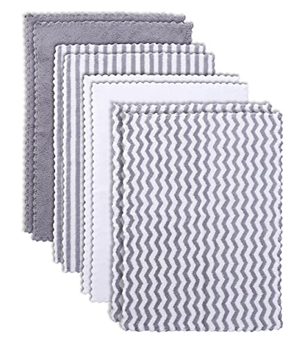 8 Pack Super Soft Baby Burp Cloths, Baby Washcloths, Ultra Absorbent Large Newborn Burping Cloth for Boy and Girl, Milk Spit Up Rags, Unisex for Baby Sensitive Skin, Grey and White, 16 × 12 Inch