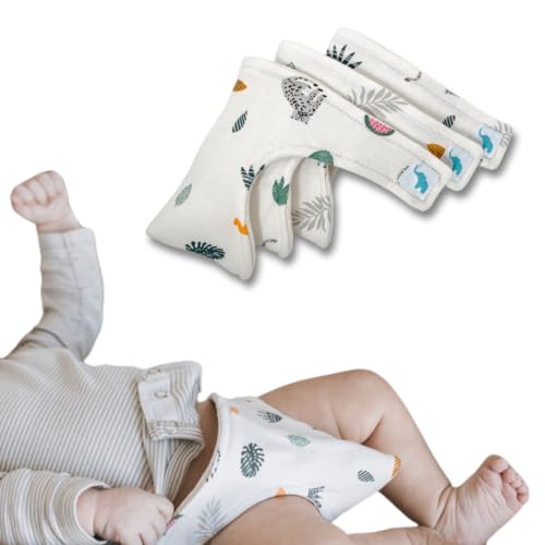 3-Pack - Newborn Pee Shield - Absorbent, Easy-to-use Diaper Changing Cover for Baby Boys - Essential Baby Accessory for New Parents - Pee Teepee (Snow Leopards)