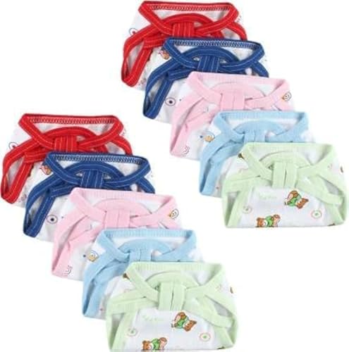 Little Boo new born Baby's Cotton Cloth Diapers/Langot/nappy U Shaped Washable and Reusable Nappies (Multicolour,0-6 Months) Pack of 10