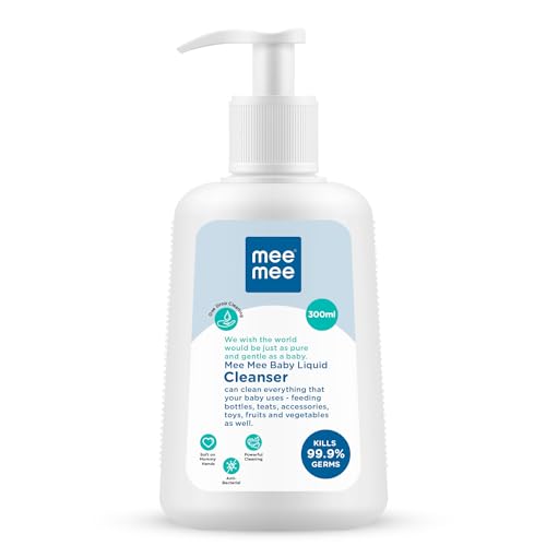 Mee Mee Anti-Bacterial Baby Liquid Cleanser | Feeding Bottle Cleaner Liquid for Nipple Cleaning/Clothes/Milk Bottle/Vessels (300 ml - Bottle)