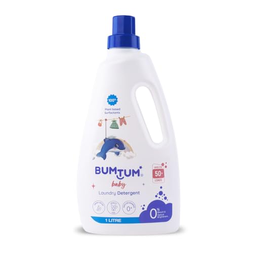 Bumtum Baby Liquid Laundry Detergent 1 Litre, 100% Natural Plant Based, Safe and Gentle with Lemon and Neem Extracts, Anti-Bacterial, Natural Fragrance, Bleach & Brighteners Free