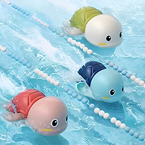 COSMOBABY Swimming Bath Toys for Toddlers 1-3, Floating Wind Up Toys for 1-5 Year Old Boy Girl, New Born Baby Bathtub Water Toys, Preschool Toddler Pool Toys (Turtle)(Pack of 1) Proudly Made in India