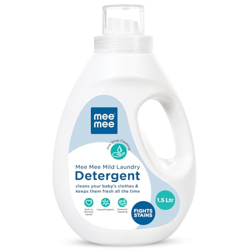 Mee Mee Baby Liquid Detergent 1.5 L | Ph balanced, Free from Harsh Chemicals, Safe for mother's hands & baby's skin | Anti-Bacterial, Removes Stains & Odor with One Drop, Hypoallergenic